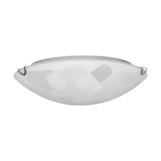 Plafonnier en Métal Chromé et Verre Blanc-Transparent ,Incl.1xLED 18W Intégrée,CHICAGO,4224112