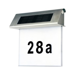 Applique en Métal Satiné et Matière Synthétique Blanche-Noire ,Incl.2x0,07W LED Intégrée,SOLAR HOUSE NUMBER,6710102