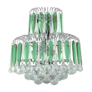 Applique en Métal Chromé, Verre Transparent et Vert,2xE14 Max.40W,GRENADA,5100209