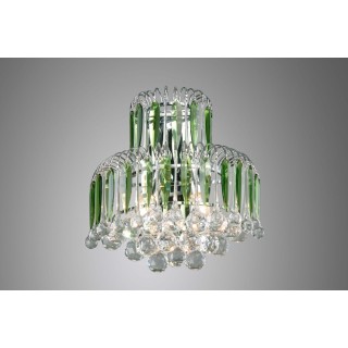 Applique en Métal Chromé, Verre Transparent et Vert,2xE14 Max.40W,GRENADA,5100209