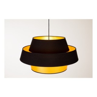 Suspension en Métal Noir et Tissu Doré-Noir ,1xE27 Max.60W,PRETO GOLD,150099104