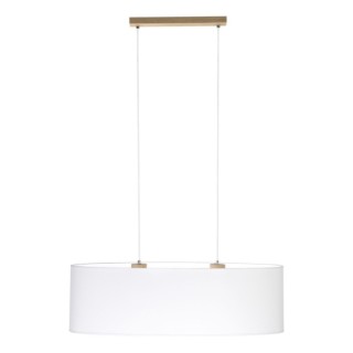 Suspension en Bois de Chêne Huilé et Tissu Gris ,2xE27 Max.40W,DOVE,17390274