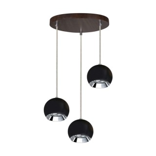 Suspension en Bois de Hêtre couleur Noyer et Métal Noir ,Incl.3xGU10 Max.5W,BALL WOOD,5143376R