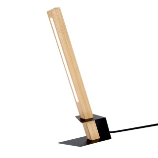 Lampe de Table en Bois de Chêne Huilé et Métal Noir,1x Led 24V Intégrée, 4,5W,RAPID,7264174