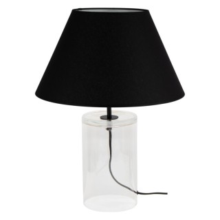 Lampe de Table en Verre Transparent et Tissu Noir ,1xE27 Max.40W,DOVE,779139110