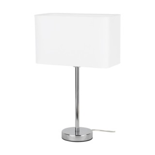 Lampe de Table en Métal Chromé et Tissu Blanc ,1xE27 Max.25W,CADRE,93920128