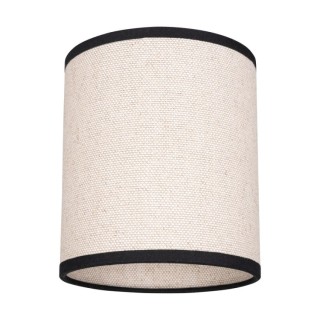 Abat-jour cylindrique E27 H30 Lin Beige Clair avec passepoil noir,ARES,A0372