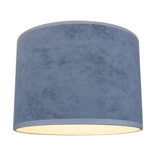 Abat-jour cylindrique E27 H30 Velours Bleu,VELVETTA,A0426