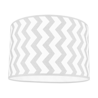 Abat-jour cylindrique E27 H40 Coton Blanc-Bleu avec motif en zigzag,LOTTA,A0268