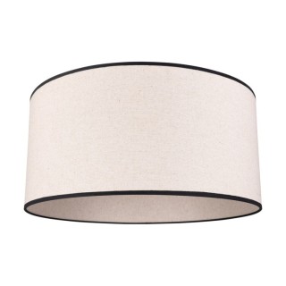 Abat-jour cylindrique E27 H30 Lin Beige Clair avec passepoil noir,ARES,A0365