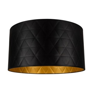 Abat-jour cylindrique E27 H30 Tissu synthétique Noir avec intérieur Doré,MAXIMA,A0733