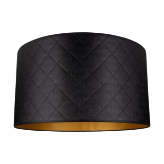 Abat-jour cylindrique E27 H40 Cuir ÉCO Noir  avec intérieur Doré Mat,GMK,A0762