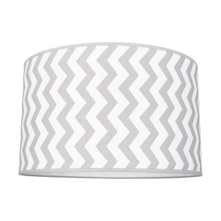 Abat-jour cylindrique E27 H30 Coton Gris-Blanc avec motif zigzag,LOTTA,A0504