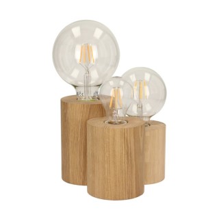 Lampe de Table en Bois de Chêne Huilé ,3xE27 Max.15W,VINCENT,2266374