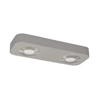 Plafonnier en Béton Gris et Métal Satiné ,Incl.2xLed Intégrée ,COOL,2291236