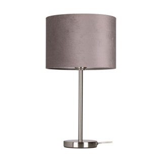 Lampe de Table en Velours Gris et Métal Satiné ,1xE27 Max.40W,SCARLETT,7752027