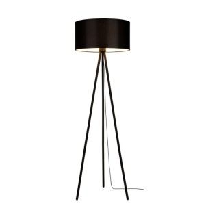 Lampadaire en Métal Noir et Tissu Noir ,1xE27 Max.40W,VERIAN,197613004