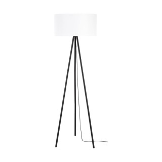 Lampadaire en Métal Noir et Tissu Blanc ,1xE27 Max.40W,VERIAN,197611004