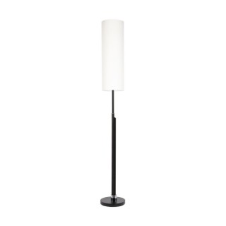 Eleganta Lampadaire incl. LED 22W, 1800lm + 500lm, 3000K Noir Mat Métal / Tissu blanc