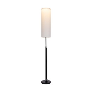 Eleganta Lampadaire incl. LED 22W, 1800lm + 500lm, 3000K Noir Mat Métal / Tissu blanc