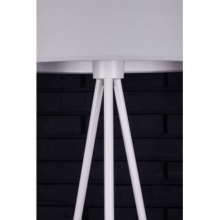 Lampadaire en Métal Blanc et Tissu Gris ,1xE27 Max.40W,TRIPOD,6010203110511