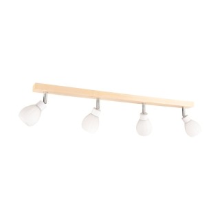 Plafonnier en Bois de Bouleau, Métal Blanc et Verre Blanc,Incl.4xG9 LED 3W,TALEA,2046018220993