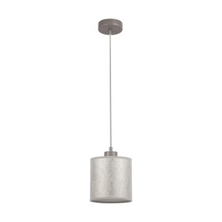 Suspension en Métal Gris et Tissu Argenté ,1xE27 Max.25W,PRATA,957280127