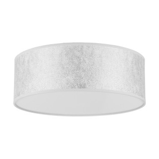 Plafonnier en Métal Blanc et Tissu Argenté ,3xE27 Max.25W,PRATA,95728270