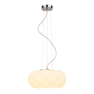 Suspension en Métal Chromé et Verre Blanc ,1xE27 Max.60W,TERRA,9902102