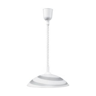 Suspension en Matière Synthétique Blanche et Verre Blanc,1xE27 Max.60W,CIRCLE,4313502