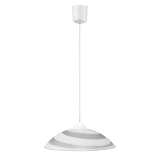 Suspension en Matière Synthétique Blanche et Verre Blanc ,1xE27 Max.60W,CIRCLE,4314502A