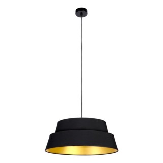 Suspension en Métal Noir et Tissu Doré-Noir ,1xE27 Max.60W,PRETO GOLD,150019104