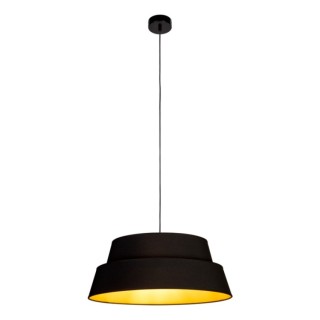 Suspension en Métal Noir et Tissu Doré-Noir ,1xE27 Max.60W,PRETO GOLD,150019104