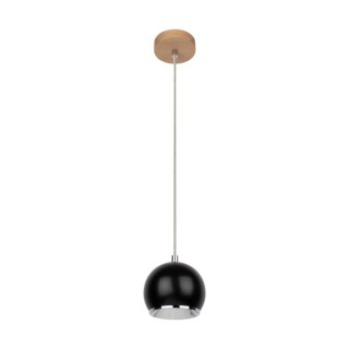 Suspension en Bois de Chêne Blanchi et Métal Noir ,Incl.1xGU10 Max.6W,BALL WOOD,5143174