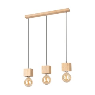 Suspension en Bois de Chêne Huilé ,3xE27 Max.60W,TRONGO SQUARE,7161374L