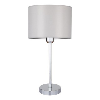 Lampe de Table en Métal Chromé et Tissu Gris ,1xE27 Max.40W,DOVE,724390128