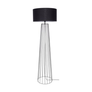 Lampadaire en Métal Noir et Tissu Noir ,1xE27 Max.60W,SWAN,79249104