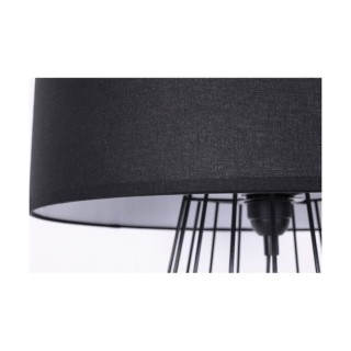 Lampe de Table en Métal Noir et Tissu Noir ,1xE27 Max.60W,SWAN,89349104