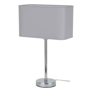 Lampe de Table en Métal Chromé et Tissu Gris ,1xE27 Max.25W,CADRE,93910128