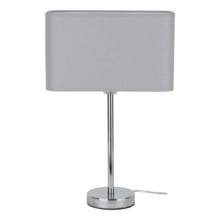 Lampe de Table en Métal Chromé et Tissu Gris ,1xE27 Max.25W,CADRE,93910128