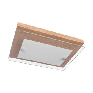 Applique en Bois Huilé, Métal Chromé et Verre Blanc-Transparent ,Incl.1xLED Intégrée 10W,FINN,4022174