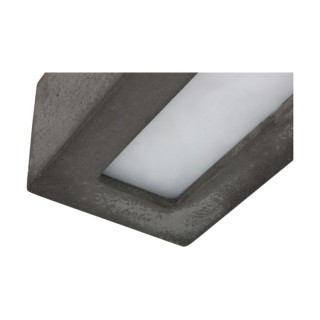 BRITOP,Applique Murale en Béton Gris, Design Rectangulaire,Vitre en Verre depolis, 1 Amp., BLOCK,8971136