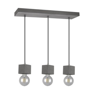 Suspension en Béton Gris, 3xE27 Max.60W,STRONG SQUARE,7089336