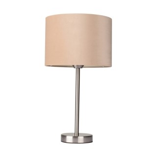 Lampe de Table en Velours Beige et Métal Satiné ,1xE27 Max.40W,SCARLETT,7751027