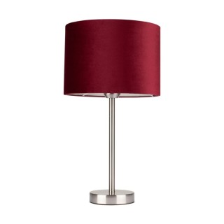 Lampe de Table en Velours Bordeaux et Métal Satiné, 1xE27 Max.40W,SCARLETT,7755027