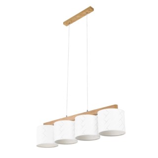 Suspension en Bois de Chêne Huilé et Papier peint Multicolore ,4xE27 Max.25W,PUNTO,524910404