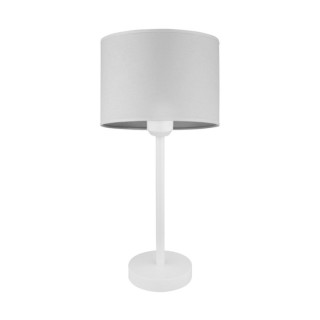 Lampe de Table en Métal Blanc et Tissu Gris ,1xE27 Max.40W,AMOR,7010205110216