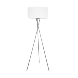 Lampadaire en Métal Satiné et Tissu Blanc ,1xE27 Max.60W,HUGO,6012704610510