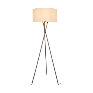 Lampadaire en Métal Satiné et Tissu Blanc ,1xE27 Max.60W,HUGO,6012704610510