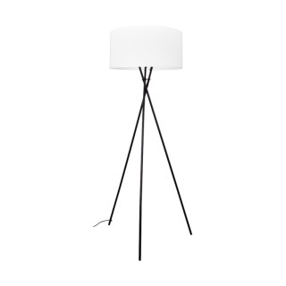 Lampadaire en Métal Noir et Cellulose Blanche ,1xE27 Max.40W,HUGO,6010403211453